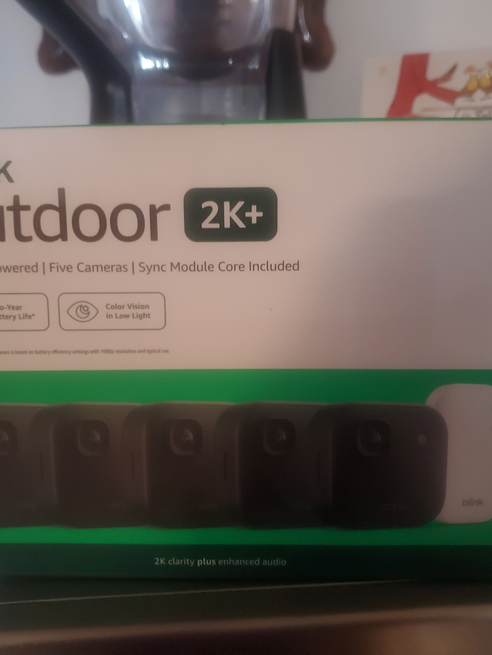 Blink 2K+ Indoor Camera System — Black and Green Accents